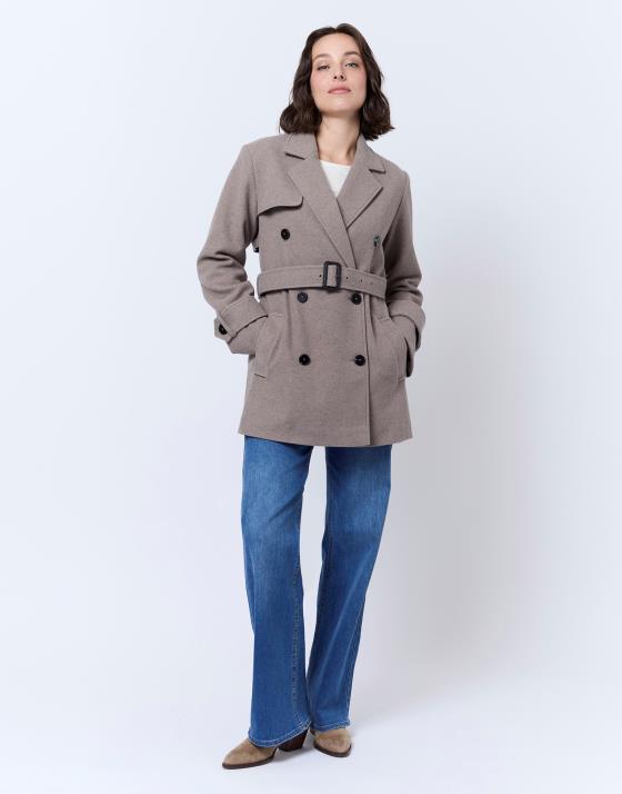 Manteau court uni