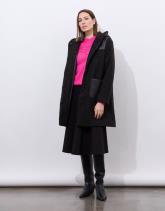 Manteau bi-matière uni