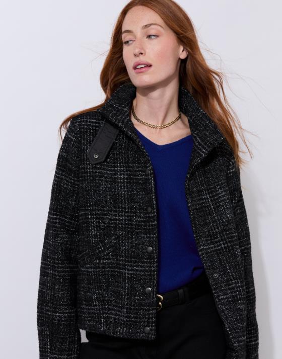 Manteau court à carreaux
