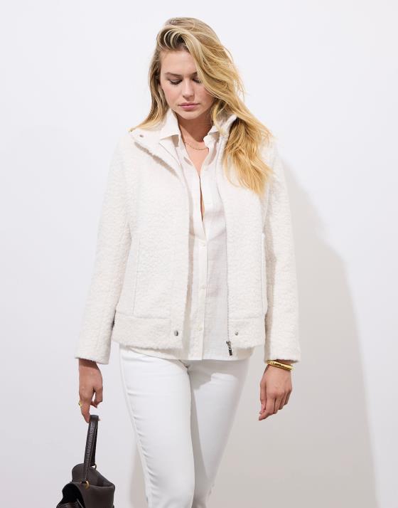 Blouson en aspect lainage uni