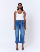 Jean cropped en denim