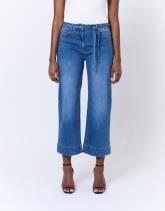 Jean cropped en denim