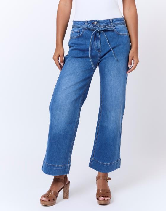 Jean cropped en denim