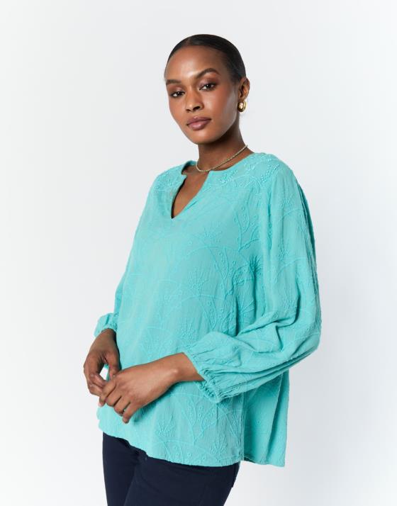 Blouse manches 3/4 unie