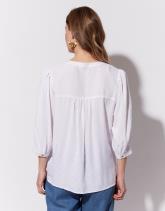Blouse manches 3/4 unie