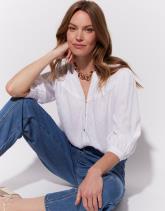 Blouse manches 3/4 unie