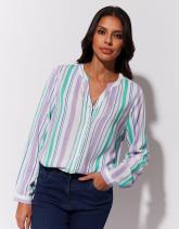 Blouse manches longues à fines rayures