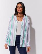 Blouse manches longues à fines rayures