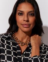 Chemisier manches longues imprimé graphique