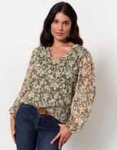 Blouse manches longues imprimé à fleurs