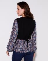 Blouse manches longues imprimé à fleurs