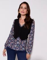 Blouse manches longues imprimé à fleurs