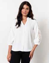 Blouse manches 3/4 unie