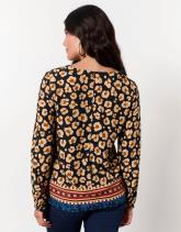 Blouse manches longues imprimé léopard