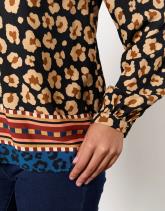 Blouse manches longues imprimé léopard