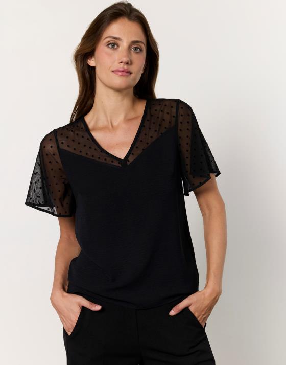 Blouse manches courtes unie