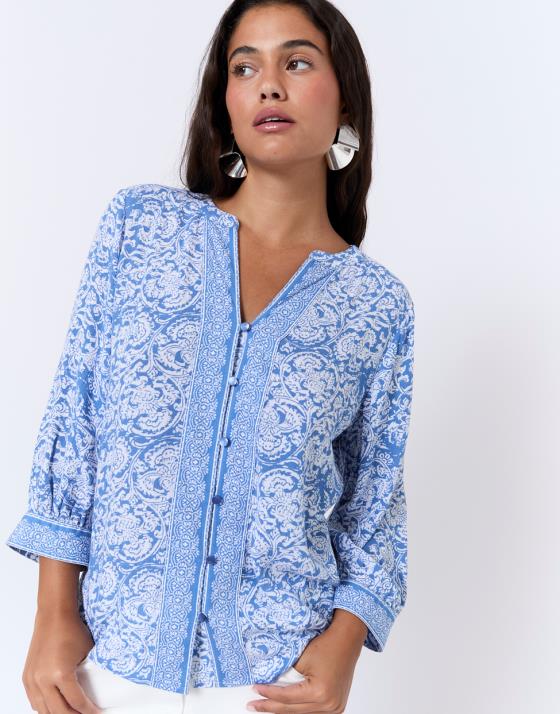 Blouse manches 3/4 imprimée