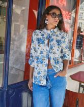 Chemisier manches longues imprimé à fleurs