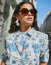 Chemisier manches longues imprimé à fleurs