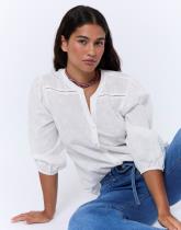 Blouse manches 3/4 unie