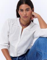 Blouse manches 3/4 unie