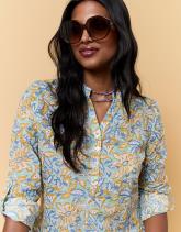 Blouse manches longues imprimé à fleurs