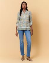 Blouse manches longues imprimé à fleurs