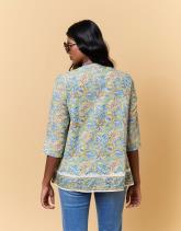 Blouse manches 3/4 imprimé à fleurs