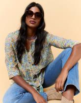 Blouse manches 3/4 imprimé à fleurs