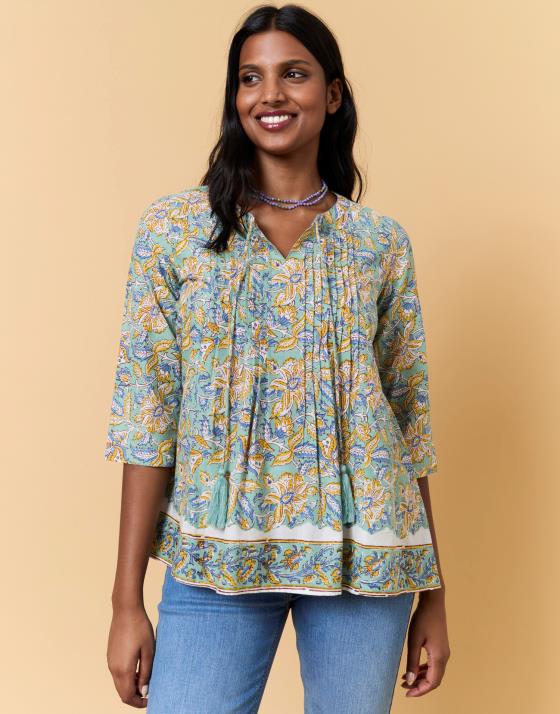 Blouse manches 3/4 imprimé à fleurs