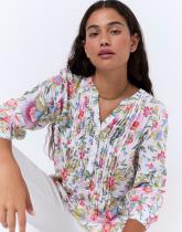 Blouse manches 3/4 imprimé à fleurs