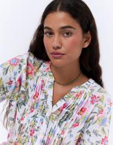 Blouse manches 3/4 imprimé à fleurs
