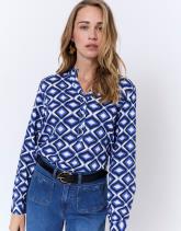 Chemisier manches longues imprimé graphique