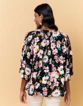 Blouse manches courtes imprimé à fleurs