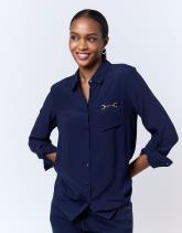 Chemisier manches longues uni - 49,99 €