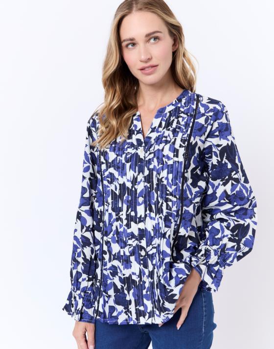 Blouse manches longues imprimé à fleurs