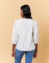 Blouse manches 3/4 unie