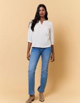 Blouse manches 3/4 unie