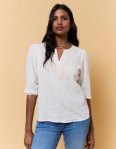 Blouse manches 3/4 unie