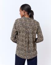 Chemisier manches longues imprimé léopard