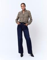 Chemisier manches longues imprimé léopard