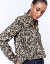 Chemisier manches longues imprimé léopard
