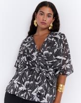 Blouse manches courtes imprimé graphique