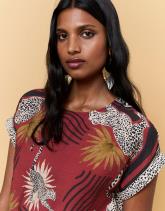 Blouse manches courtes imprimé léopard