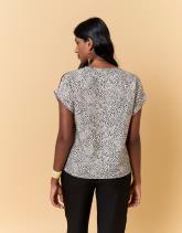 Blouse manches courtes imprimé léopard
