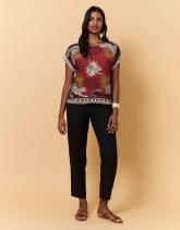 Blouse manches courtes imprimé léopard