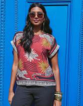 Blouse manches courtes imprimé léopard