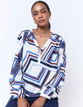 Blouse manches longues imprimé graphique