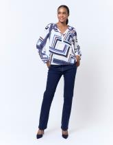 Blouse manches longues imprimé graphique