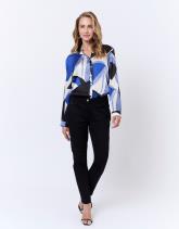 Chemisier manches longues imprimé graphique